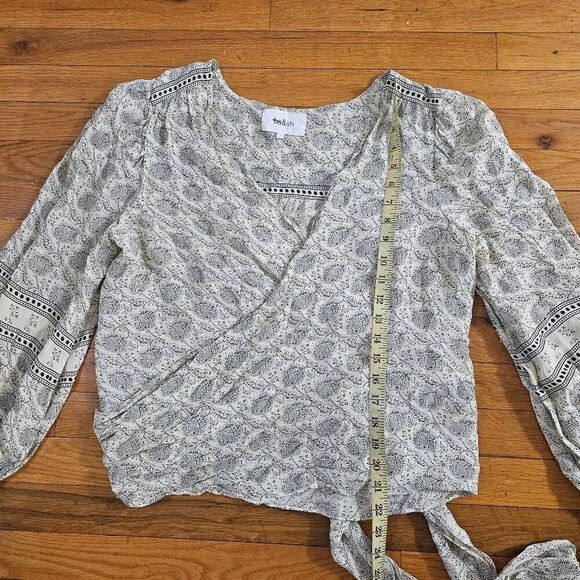 Ba&sh Women's Top Size L Wrap Long Sleeve Boho Blouse - Picture 8 of 14